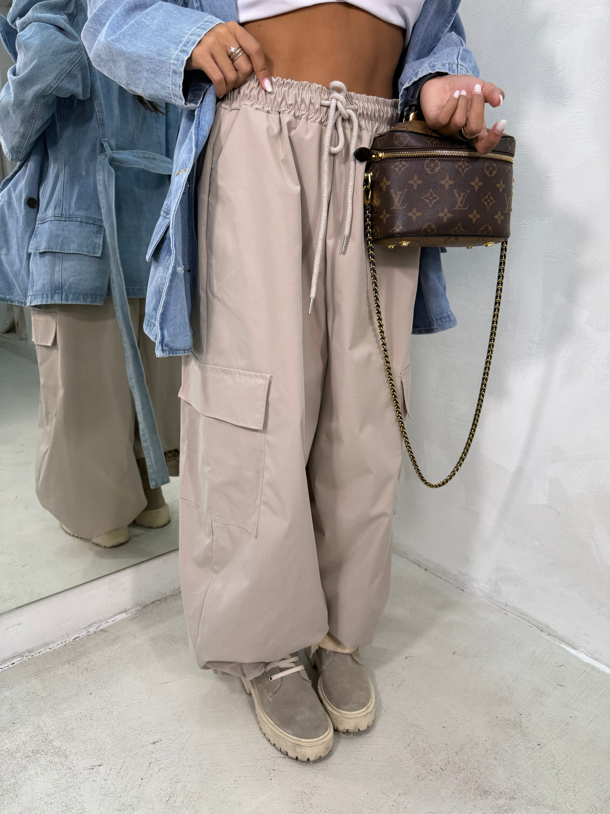 Pantalone Cargo Beige