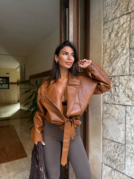 Giubbotto Ecopelle Brown